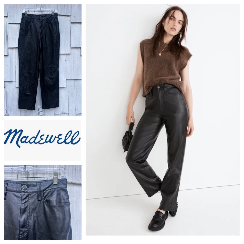 Madewell Black Faux Leather Pants